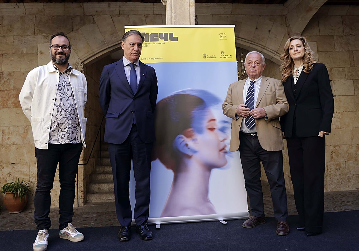 Gonzalo Santonja, Mar Sancho, Carlos García Carbayo y Rodrigo Tamariz presentan el cartel promocional y el avance de programación del Festival Internacional de las Artes de Castilla y León Fàcyl