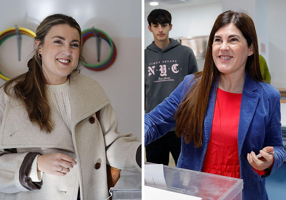Alba García y Miren Gorrotxategui este domingo a la hora de votar