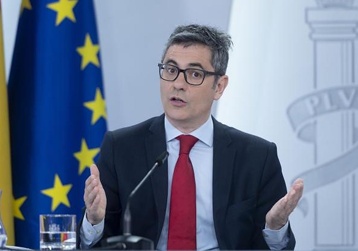 El ministro de Presidencia, Justicia y Relaciones con las Cortes, Félix Bolaños, tras el Consejo de Ministros