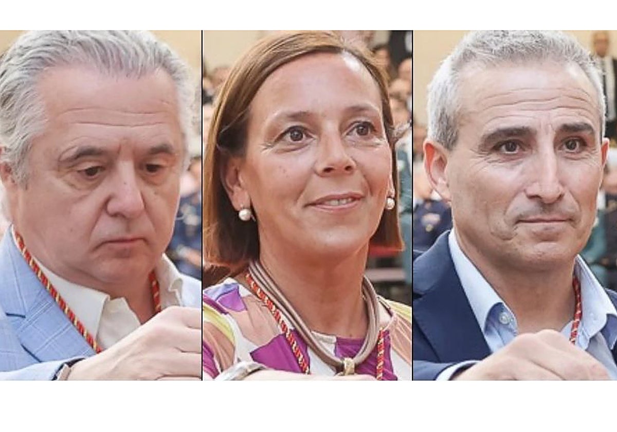 De izquierda a derecha: José Ramón Conesa, Leticia Martínez y José Cotillas, los tres de Vox que votaron a favor