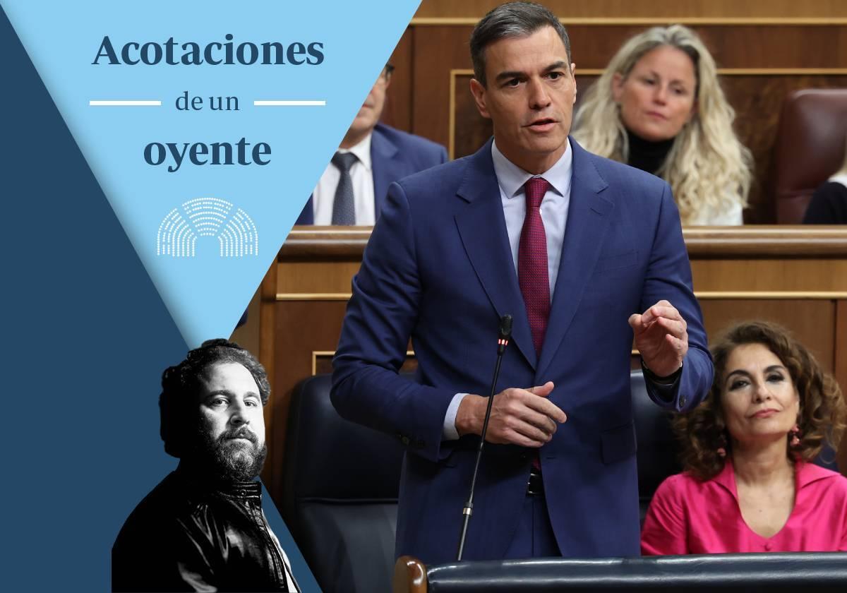 El presidente del Gobierno, Pedro Sánchez, durante la sesión de control