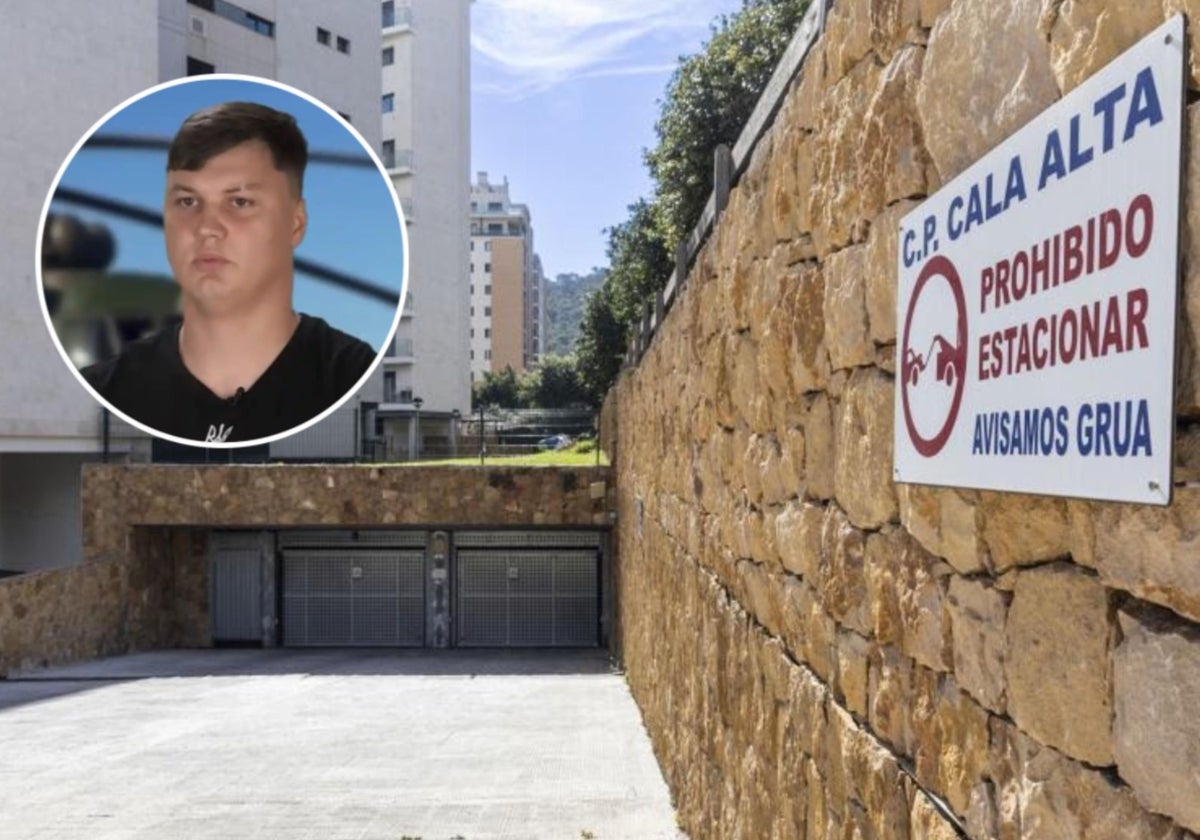 Imagen de la entrada del garaje de Villajoyosa donde fue asesinado Maxim Kuzminov