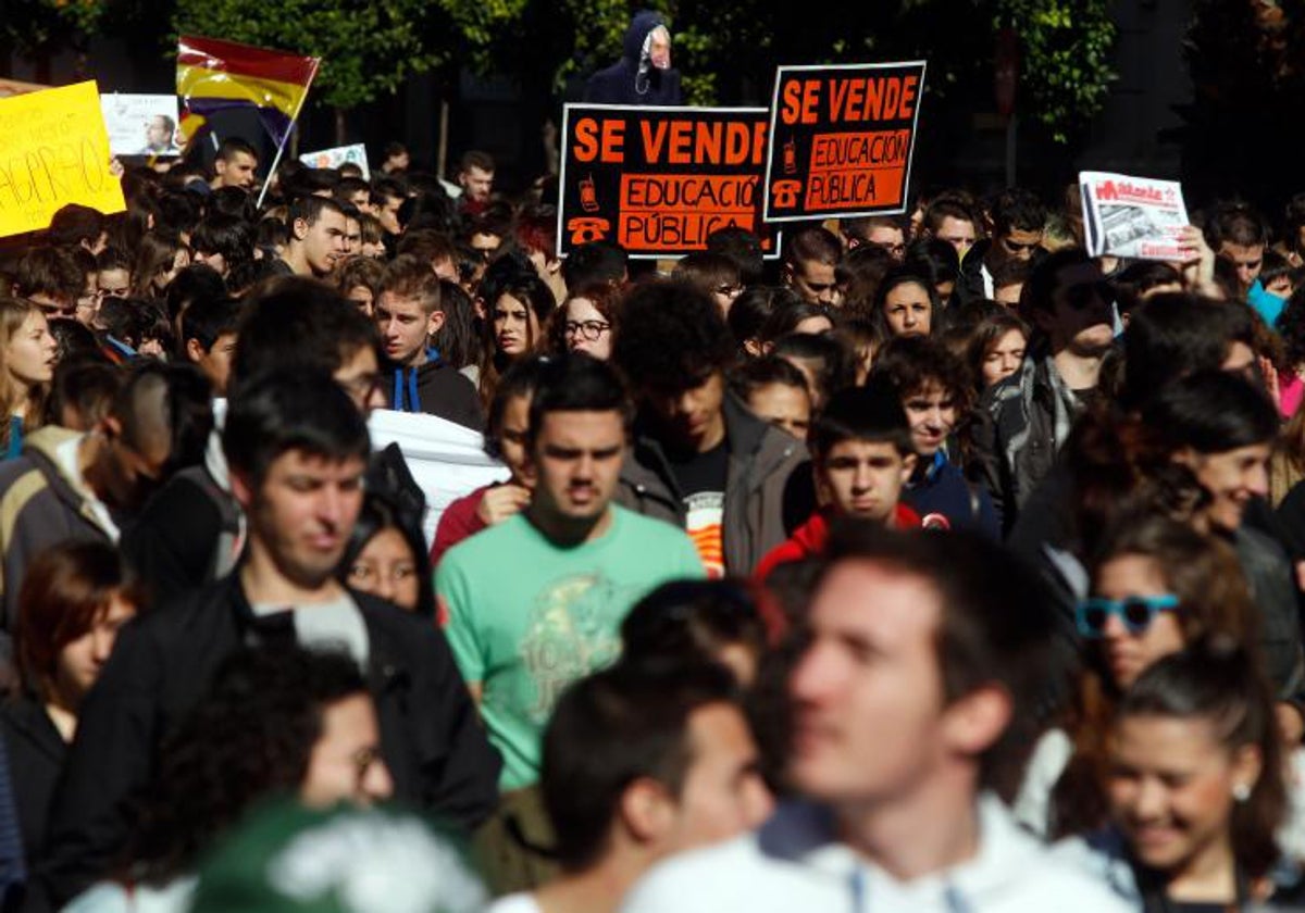 Imagen de archivo de una huelga de estudiantes celebrada en Valencia