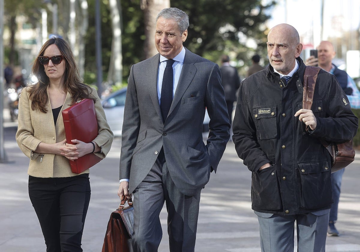 Imagen de archivo del exministro Eduardo Zaplana en la Ciudad de la Justicia de Valencia por el juicio del caso Erial