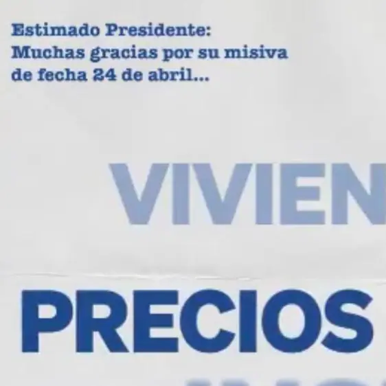 Ejemplo de encabezado de carta para Sánchez en el vídeo del PP