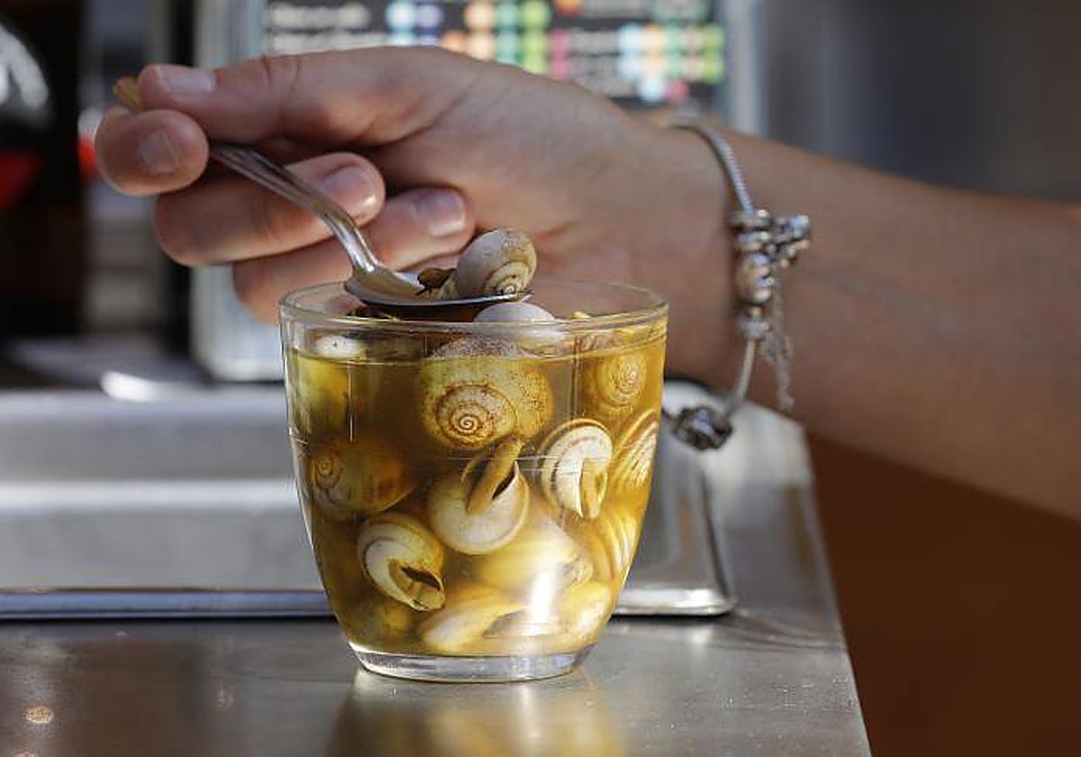 Tapa de caracoles en caldo