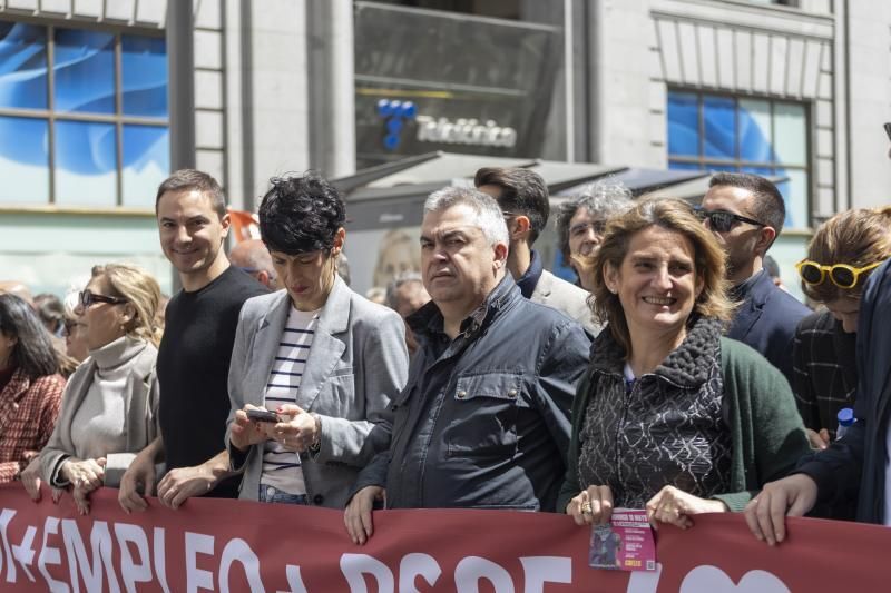 Algunos partidos, como el PSOE, tenían cabeceras especfícicas dentro de la manifestación y allí se ha visto a caras populares de la formación