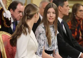 La Princesa Leonor y la Infanta Sofía, el 31 de octubre de 2023, en la jura de la Constitución de la Heredera de la Corona