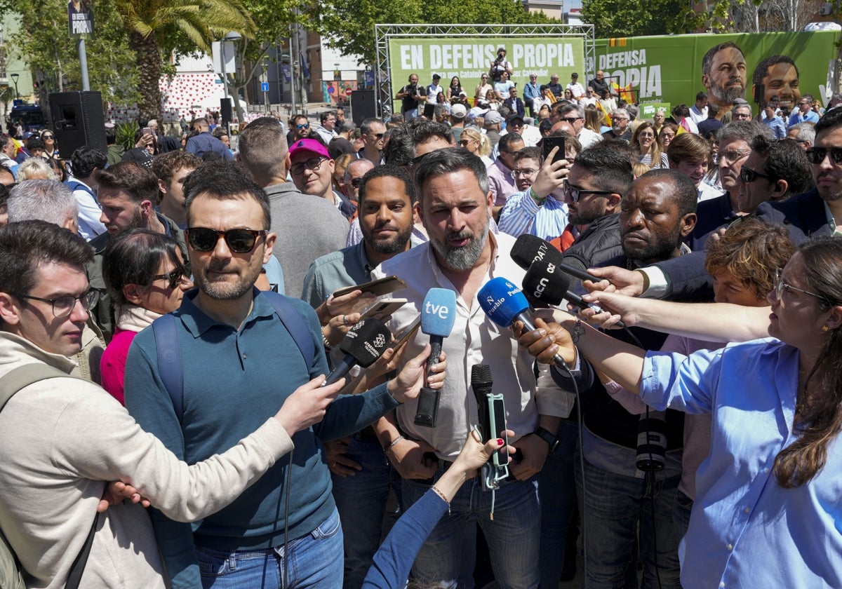 El presidente de Vox, Santiago Abascal, en Cornellà de Llobregat (Barcelona)