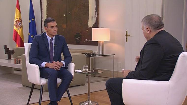 El presidente del Gobierno, Pedro Sánchez, durante la entrevista con Antonio Ferreras