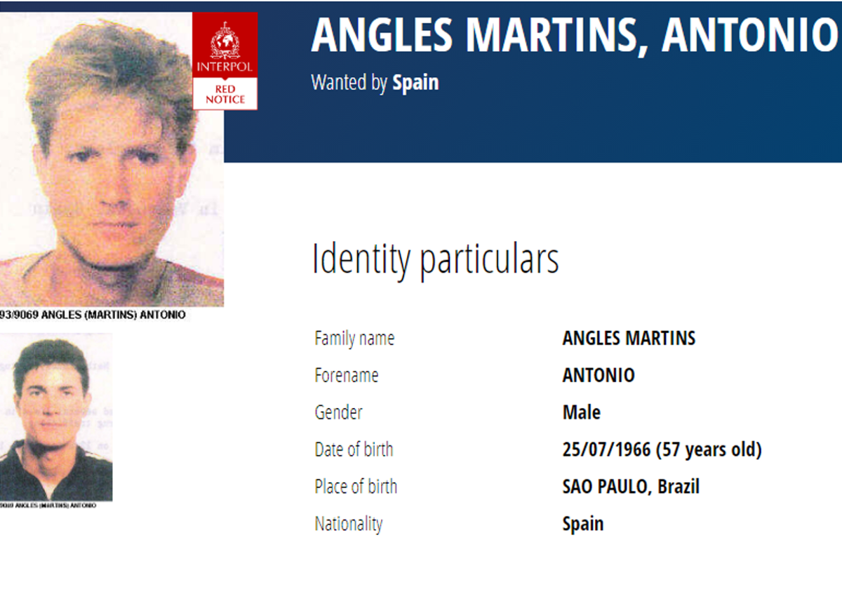 Ficha policía del Antonio Anglés