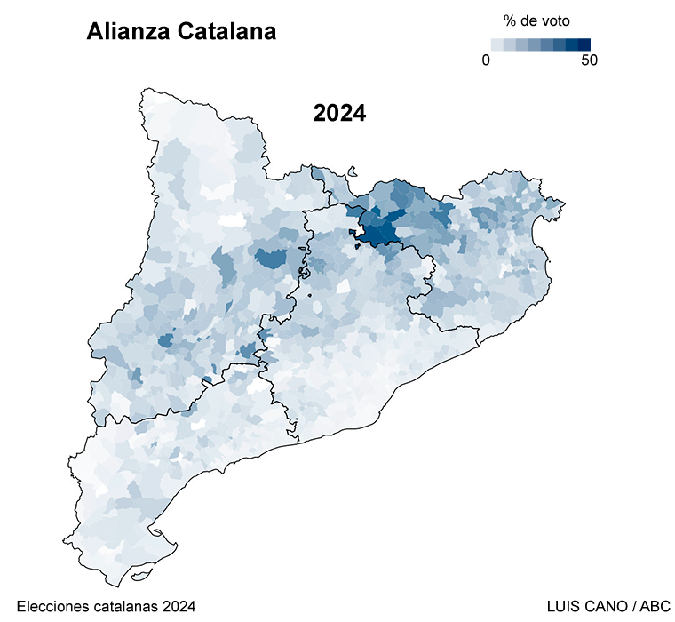 Resultado de Aliança Catalana en las elecciones al Parlamento de Cataluña