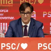 El líder del PSC Salvador Illa en la Ejecutiva de los socialistas catalanes este lunes