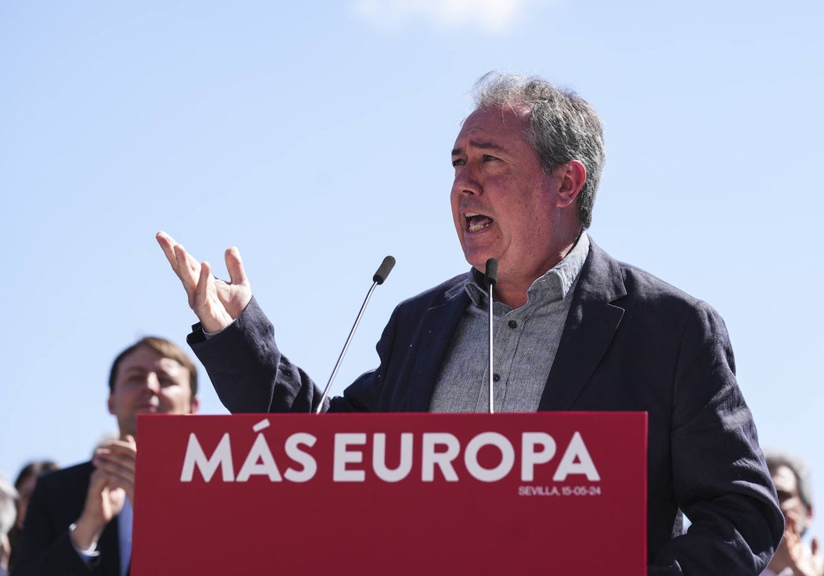 Juan Espadas, durante la presentación de Teresa Ribera como candidata del PSOE al Parlamento Europeo