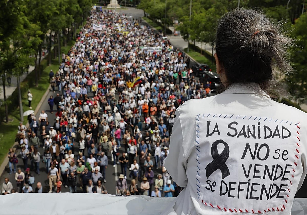 Aspecto de la manifestación por la Sanidad Pública celebrada el domingo en Madrid