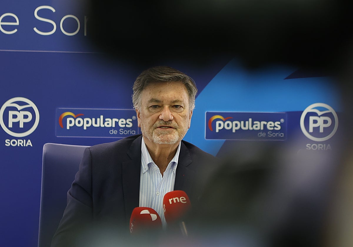 Francisco Vázquez, este lunes en rueda de prensa en Soria