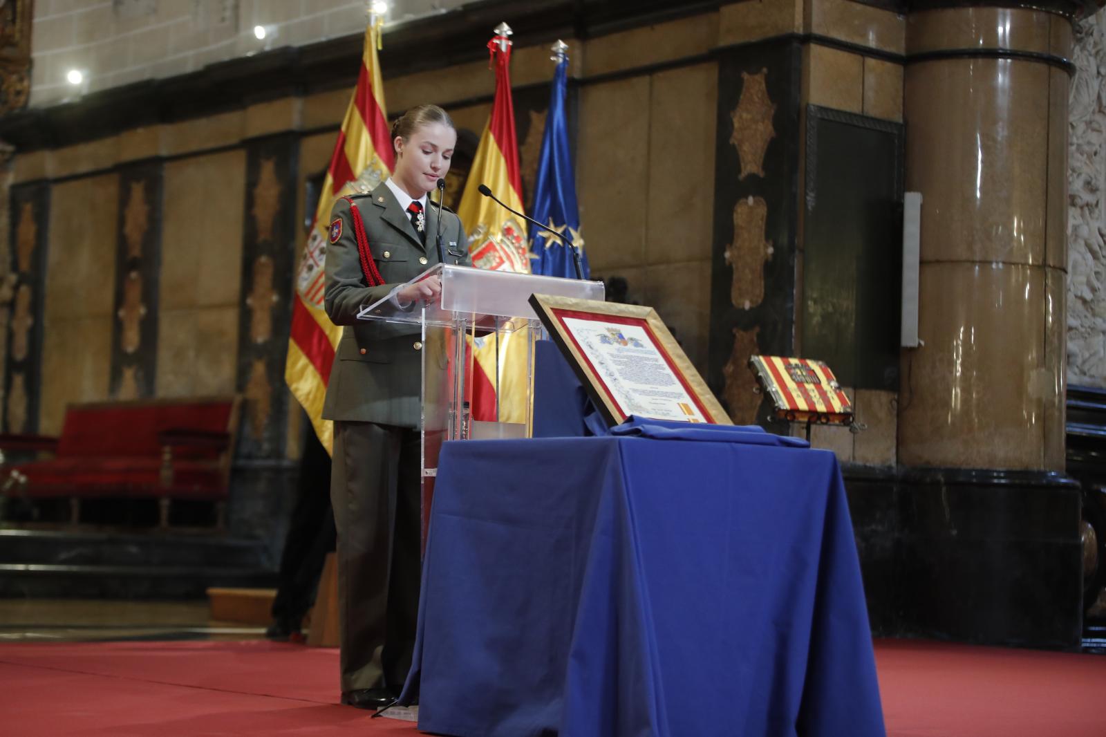 La Princesa de Asturias, Leonor de Borbón, pronuncia unas palabras