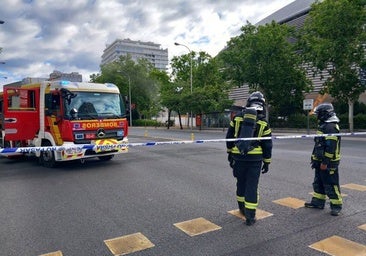 La rotura de una tubería de gas en las obras del Santiago Bernabéu provocan el corte de la Castellana