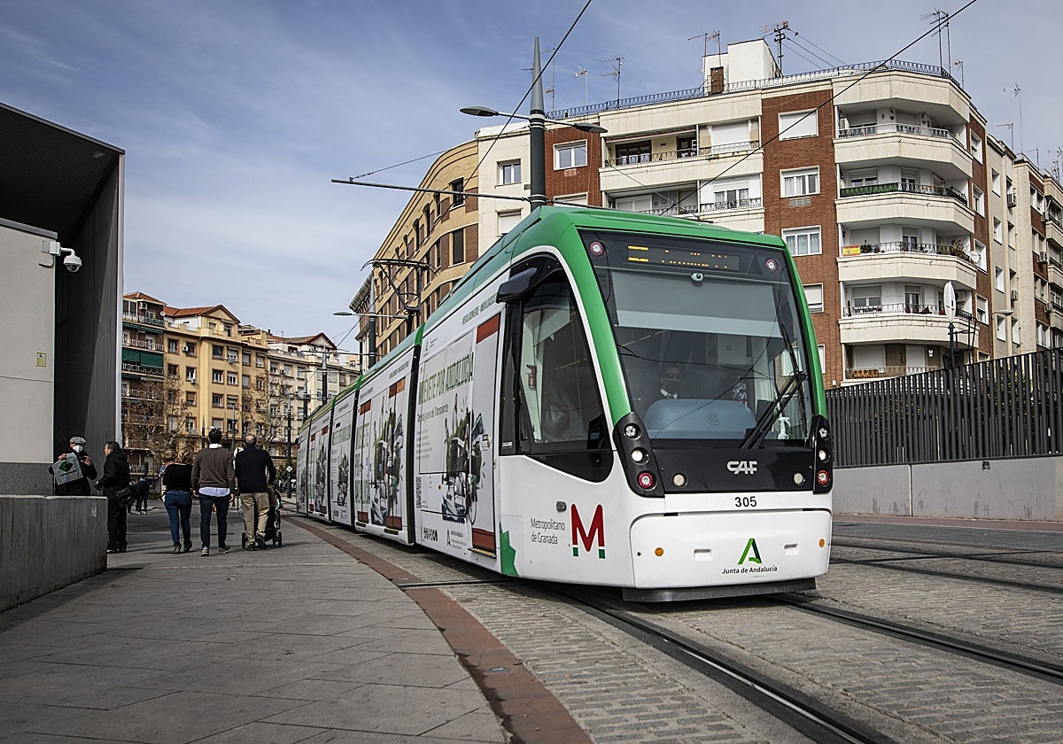 Uno de los vagones del metro de Granada