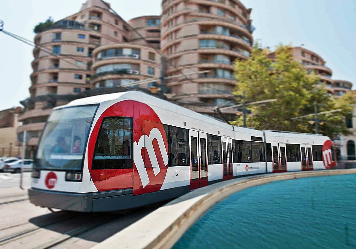 Imagen de archivo de un tranvía de Metrovalencia