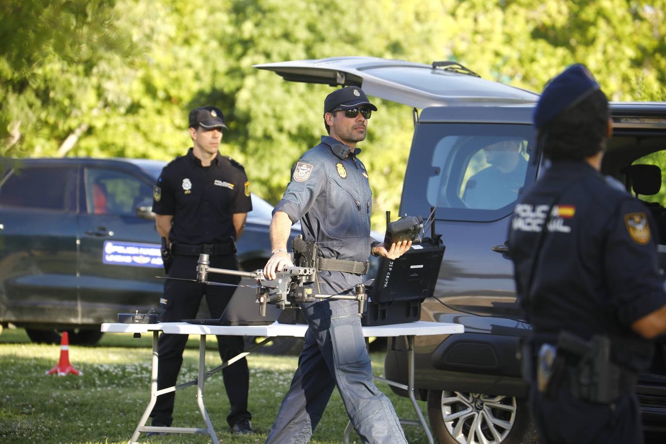 Fotos: La brillante exhibición de drones de la Policía Nacional en la Feria de Córdoba