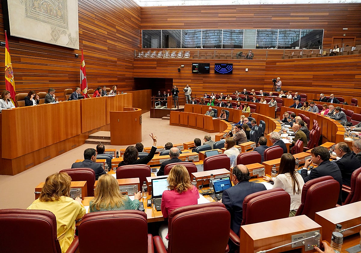 Hemiciclo de las Cortes durante la votación en el pleno