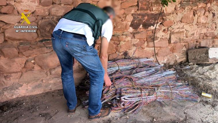 Trece detenidos en Córdoba y Badajoz con más 10 toneladas de cableado de cobre robado valorado en 50.000 euros