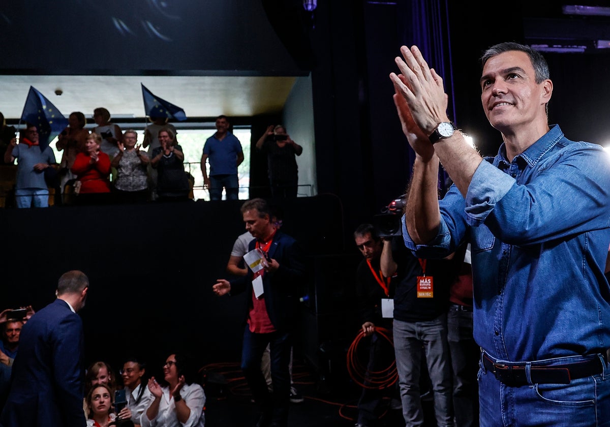 Pedro Sánchez durante un acto público