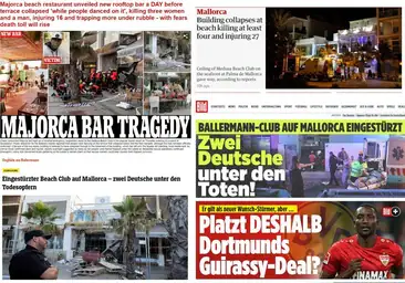 Majorca Bar Tragedy El derrumbe copa la prensa británica y alemana