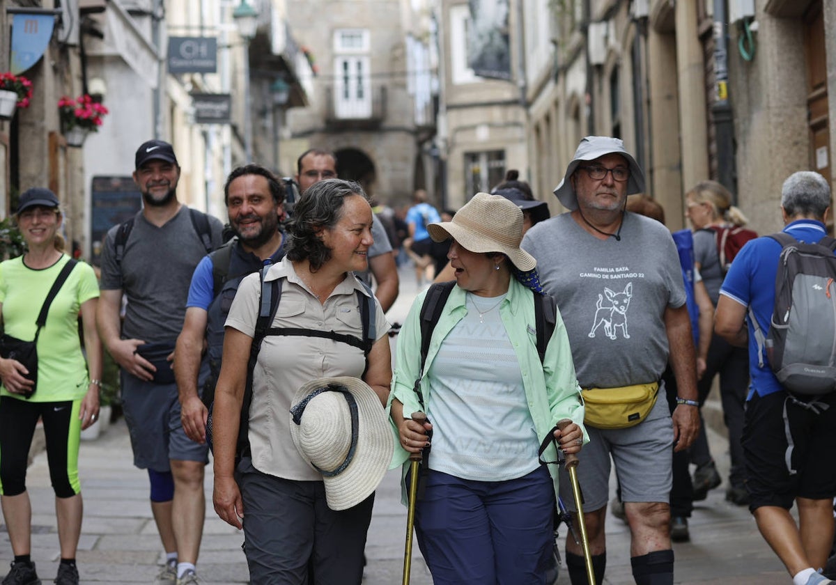 Imagen de archivo de peregrinos en Santiago de Compostela