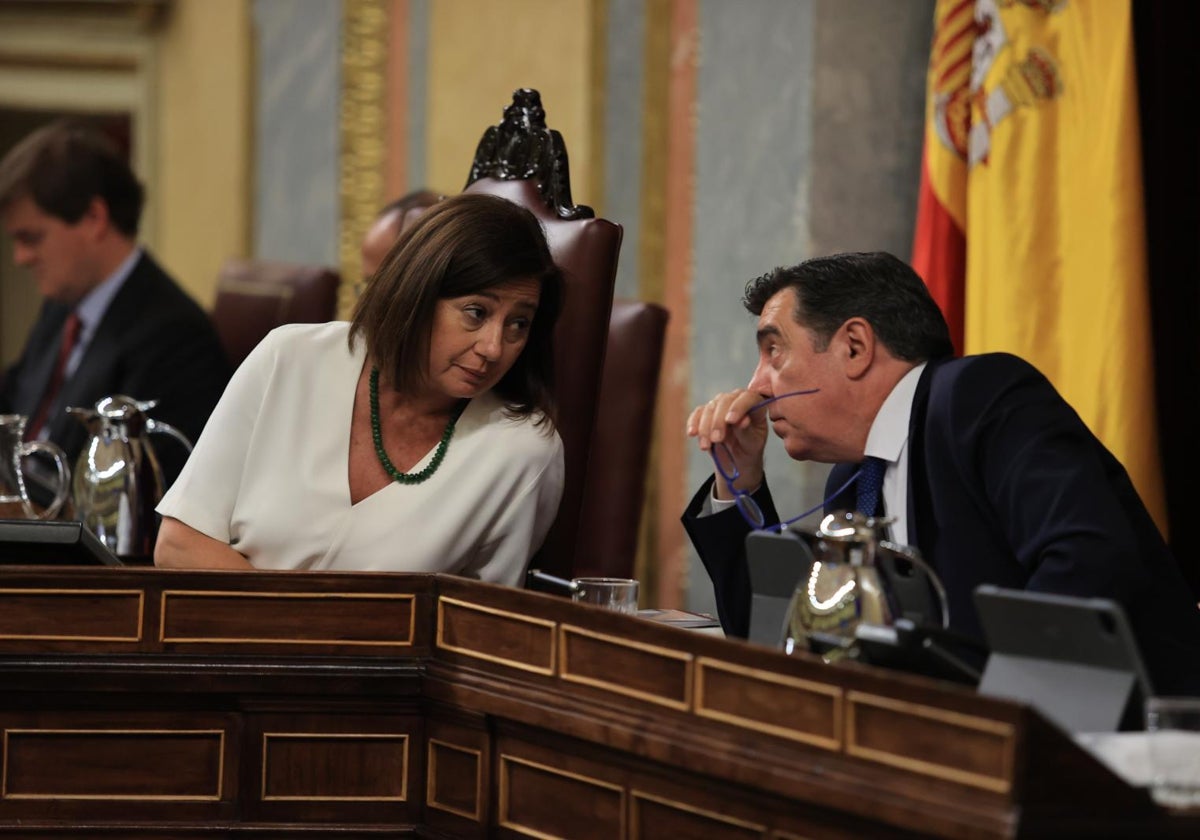La presidenta del Congreso, Francina Armengol, durante el Pleno de la semana pasada