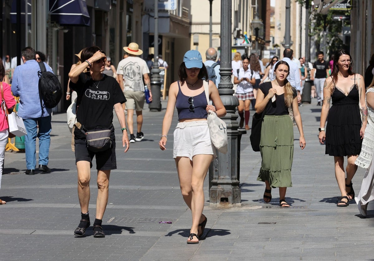 Ciudadanos paseando por la calle Gondomar