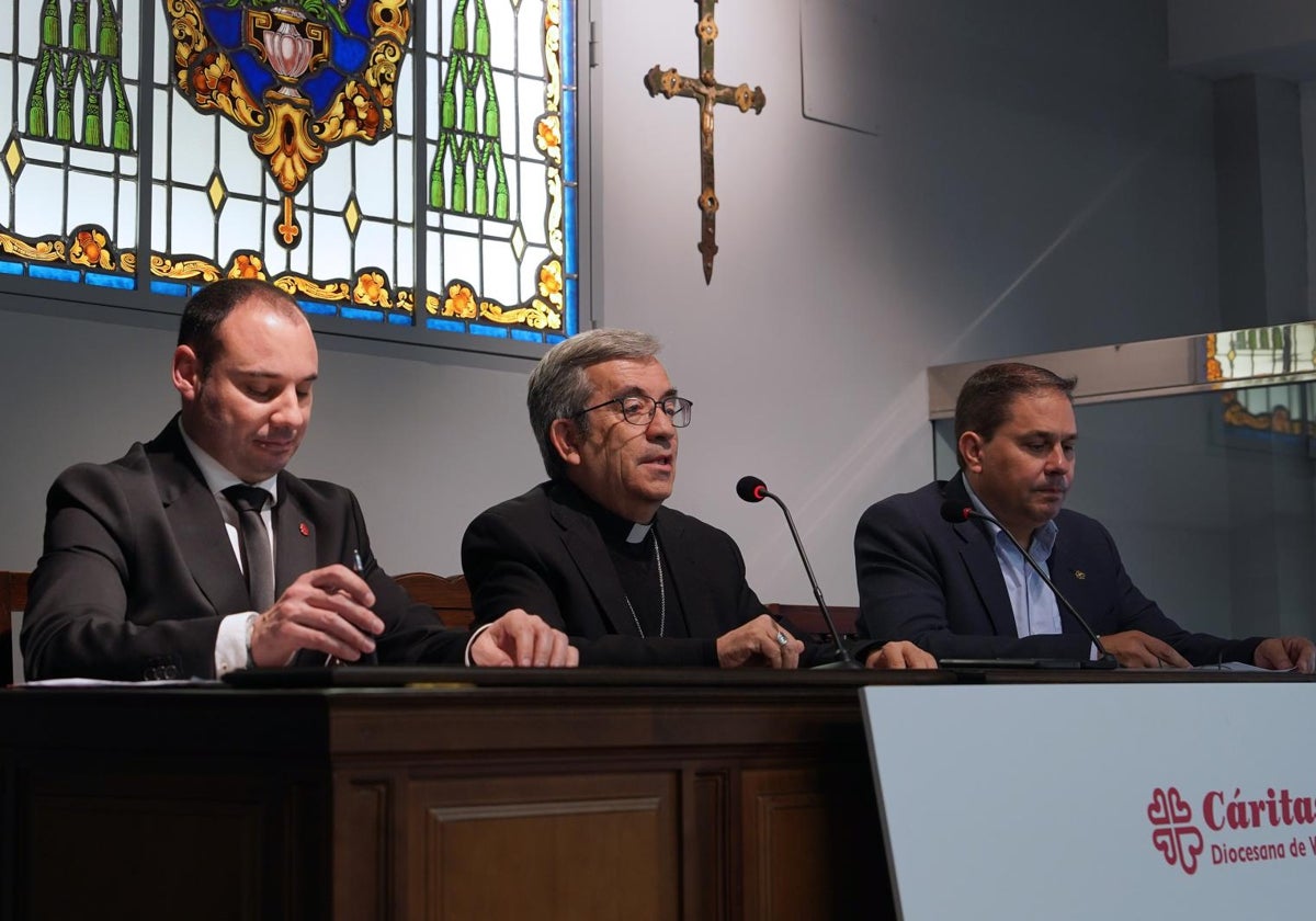 Argüello, este lunes durante la presentación de la Memoria de Cáritas Valladolid