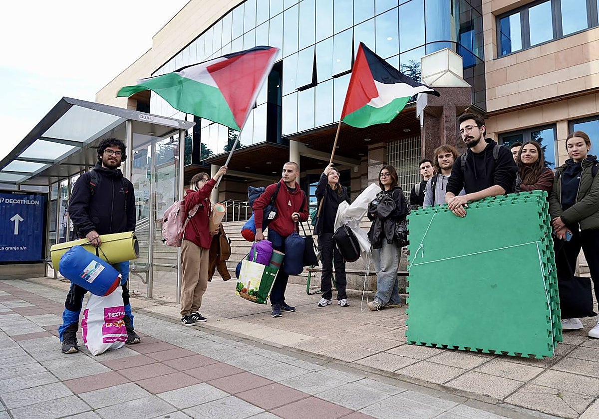 Acampada de estudiantes de la Universidad de León en apoyo al pueblo palestino, en una reciente imagen de archivo