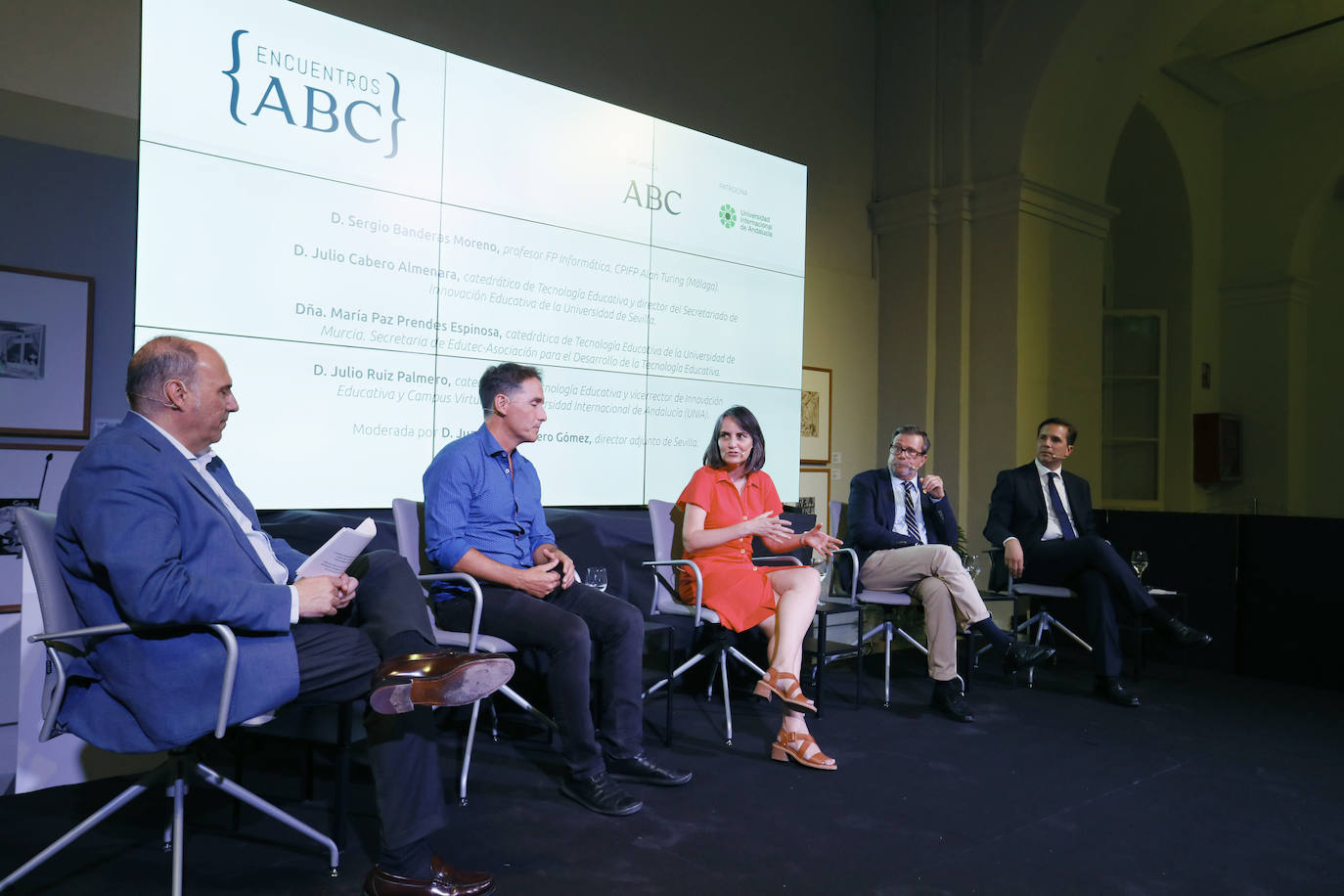 Juan José Borrero, Sergio Banderas, María Paz Prendas, Julio Cabero y Julio Ruiz
