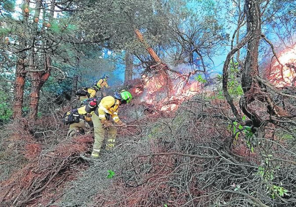 Dispositivos del Infoca en un incendio