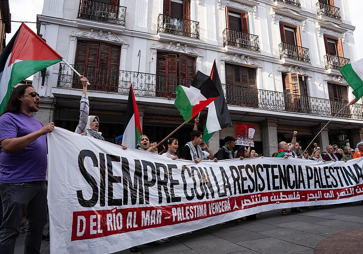 Imagen de archivo de concentración por la defensa del Estado Palestino