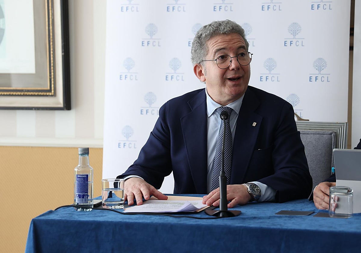 El presidente de Empresa Familiar de Castilla y León, Pedro Palomo, en su despedida del cargo