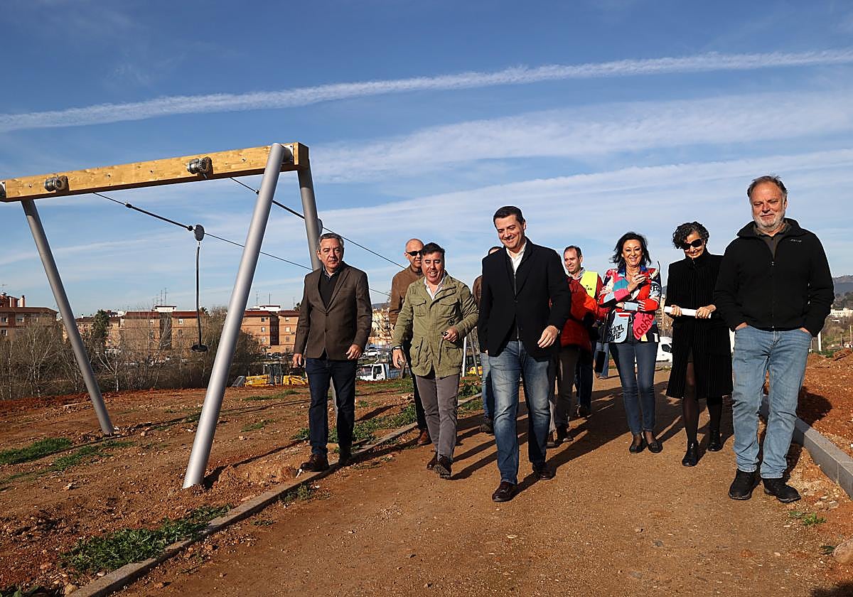 El alcalde, en una visita al parque de Levante, que se financió con fondos europeos del Edusi