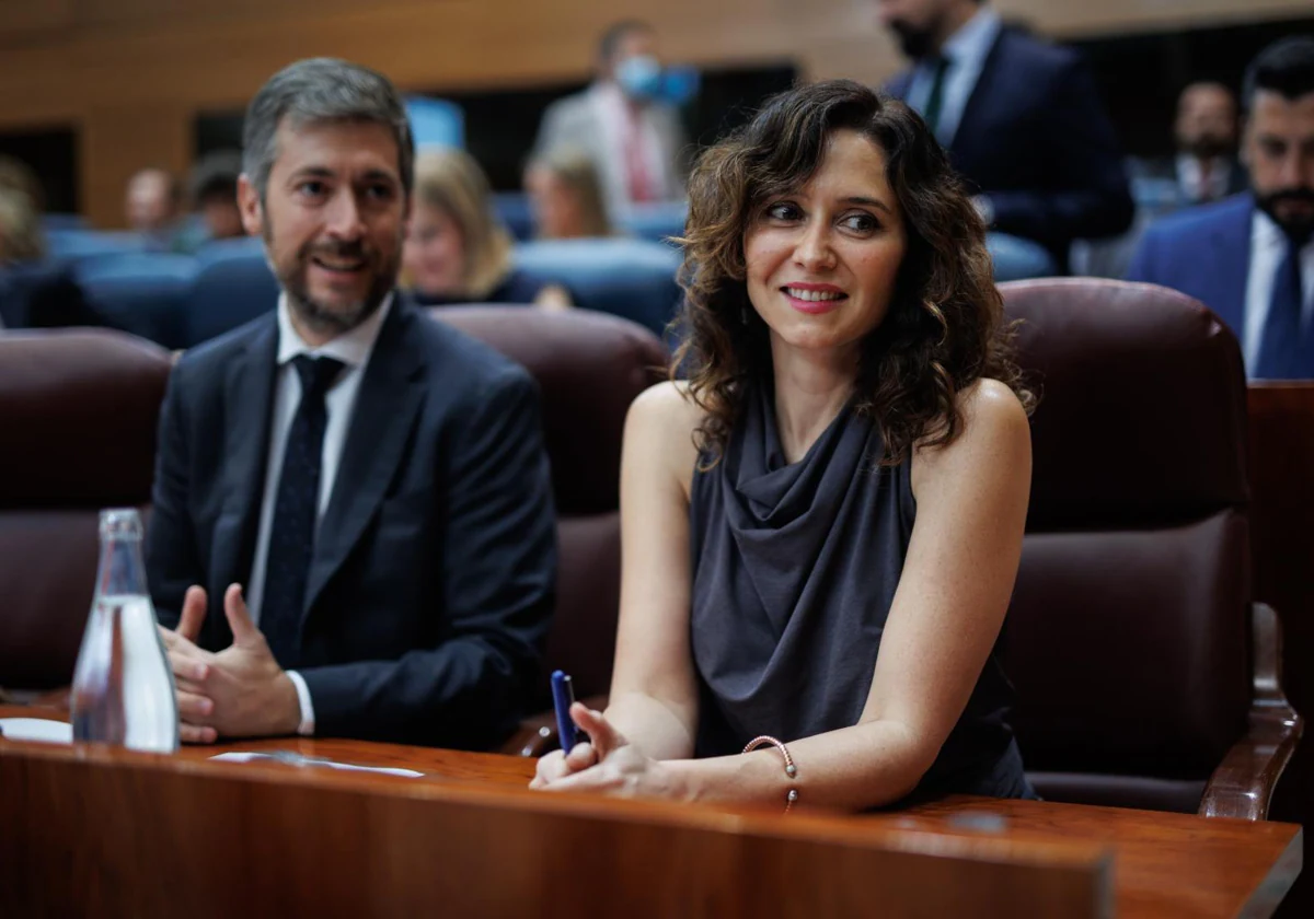 Isabel Díaz Ayuso, en pleno en la Asamblea de Madrid