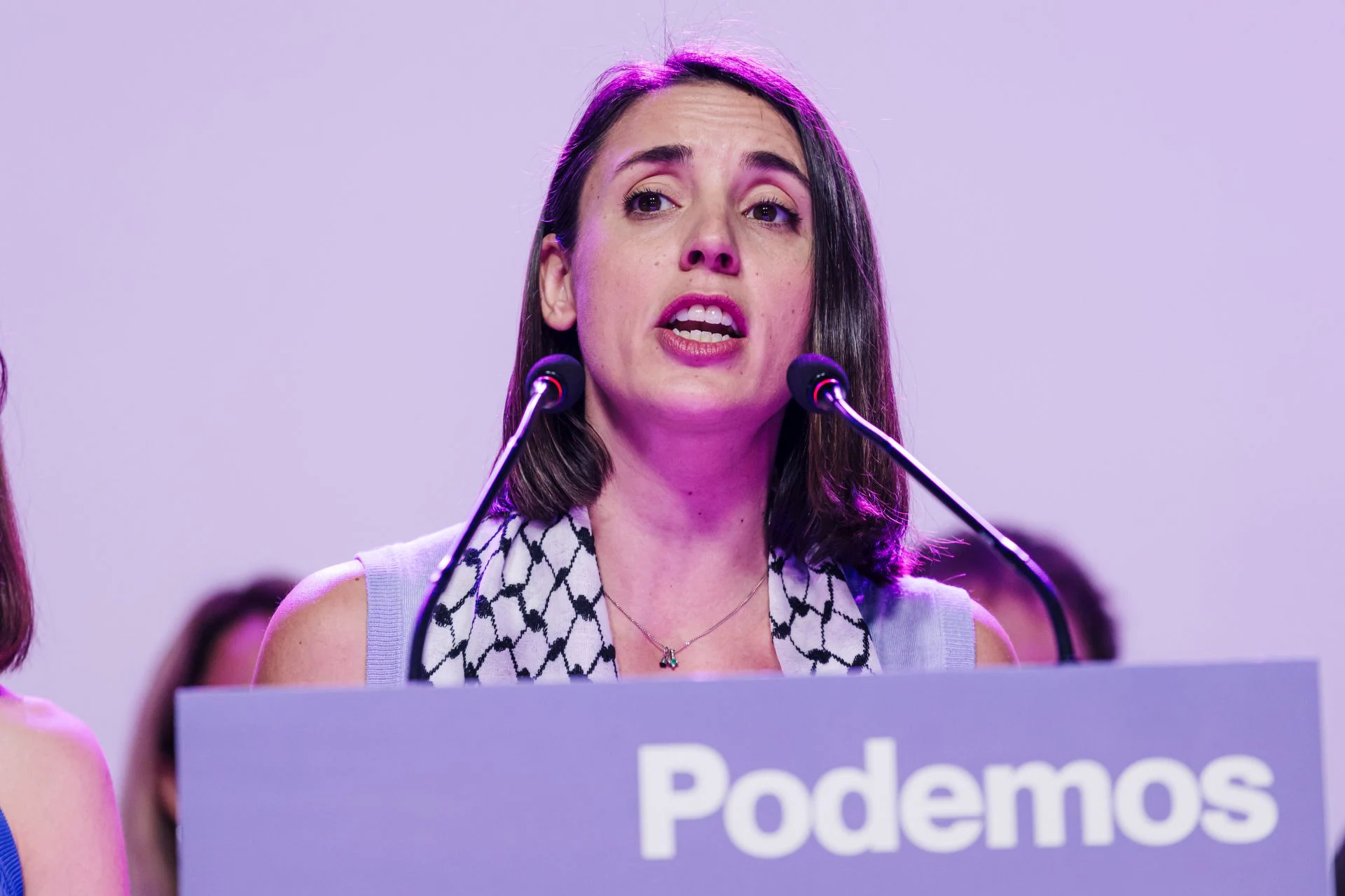 Irene Montero clama contra «el fascismo» y pide que Sánchez y Díaz «asuman los retos políticos»