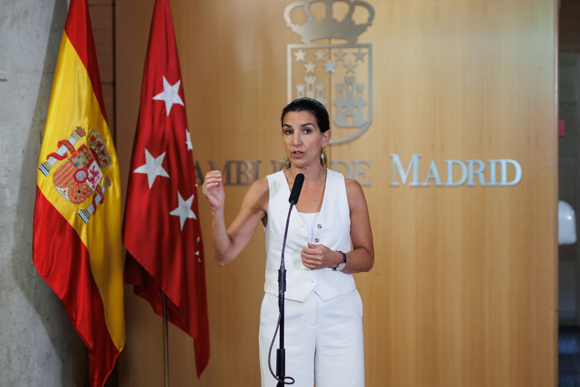 Rocío Monasterio, el pasado jueves en la Asamblea de Madrid