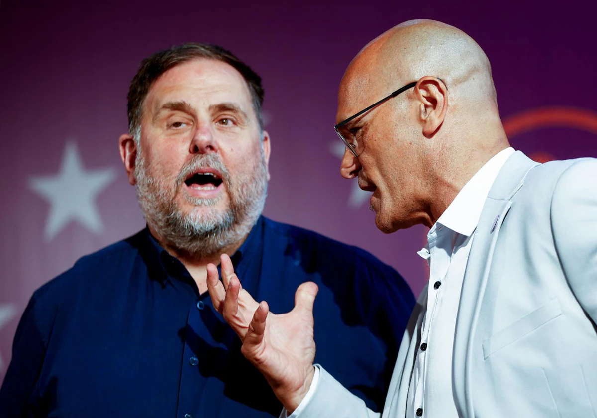 Oriol Junqueras y Raül Romeva, durante la campaña de las euroopeas