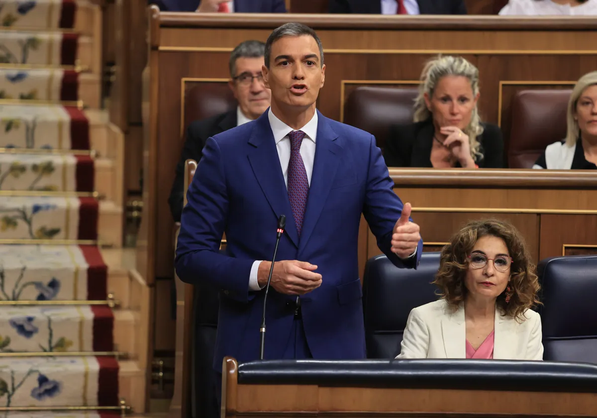 Pedro Sánchez, este miércoles en el Congreso