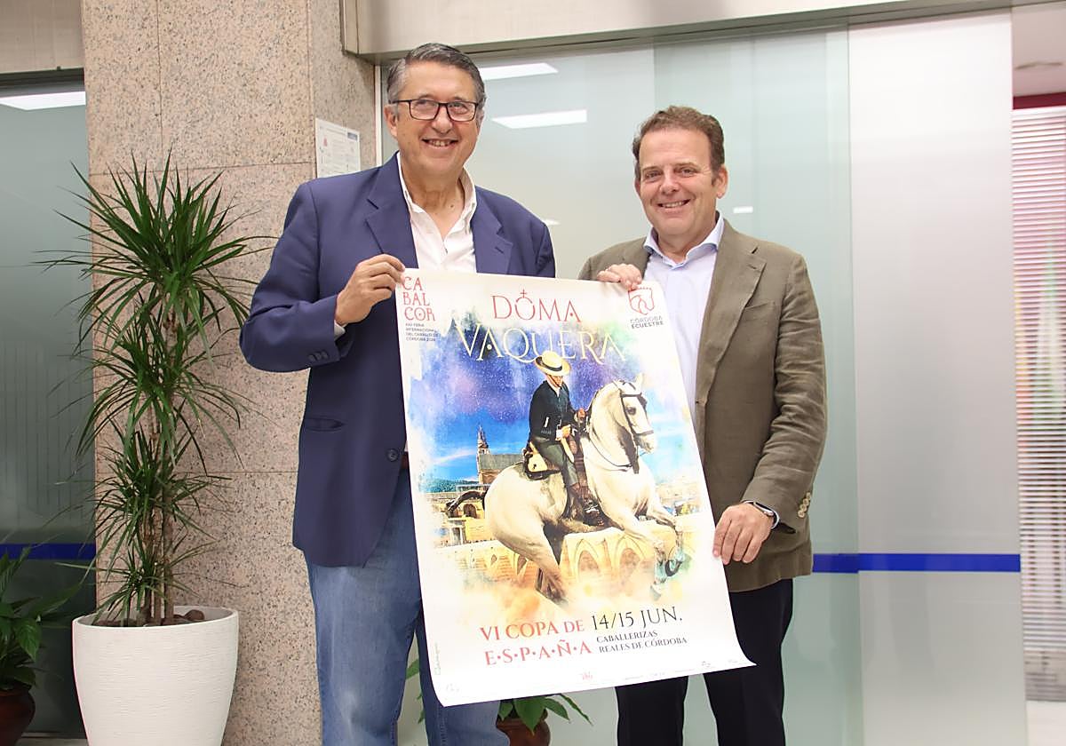 El presidente de Córdoba Ecuestre y el edil de Fiestas, en la presentación de la VI Copa de España de Doma
