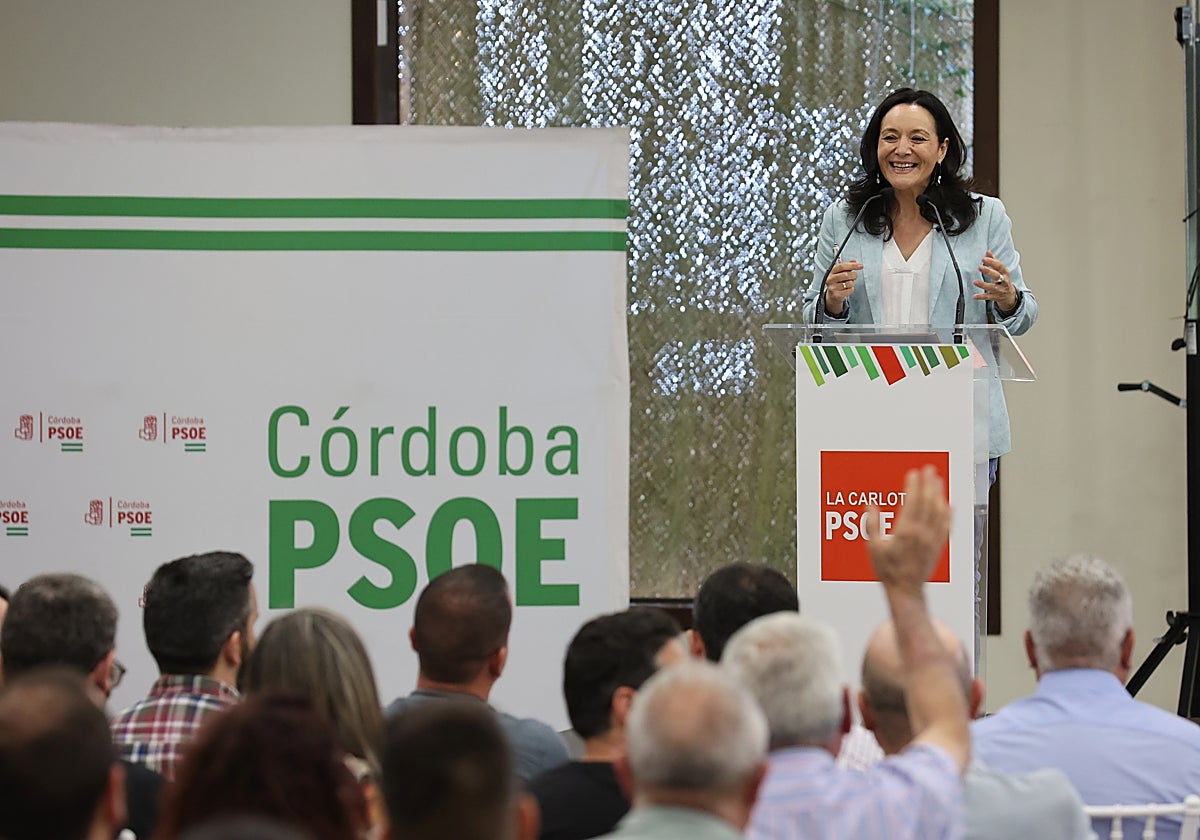 La secretaria general del PSOE en Córdoba, Rafi Crespín, en el último Comité Ejecutivo Provincial