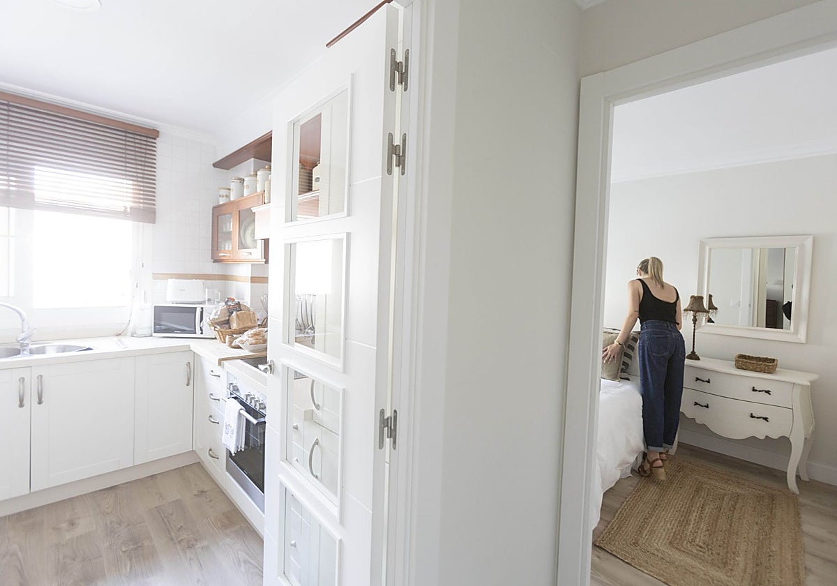 Vivienda turística afectada en la capital gallega