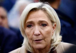 Marine Le Pen, en un diálogo con periodistas.