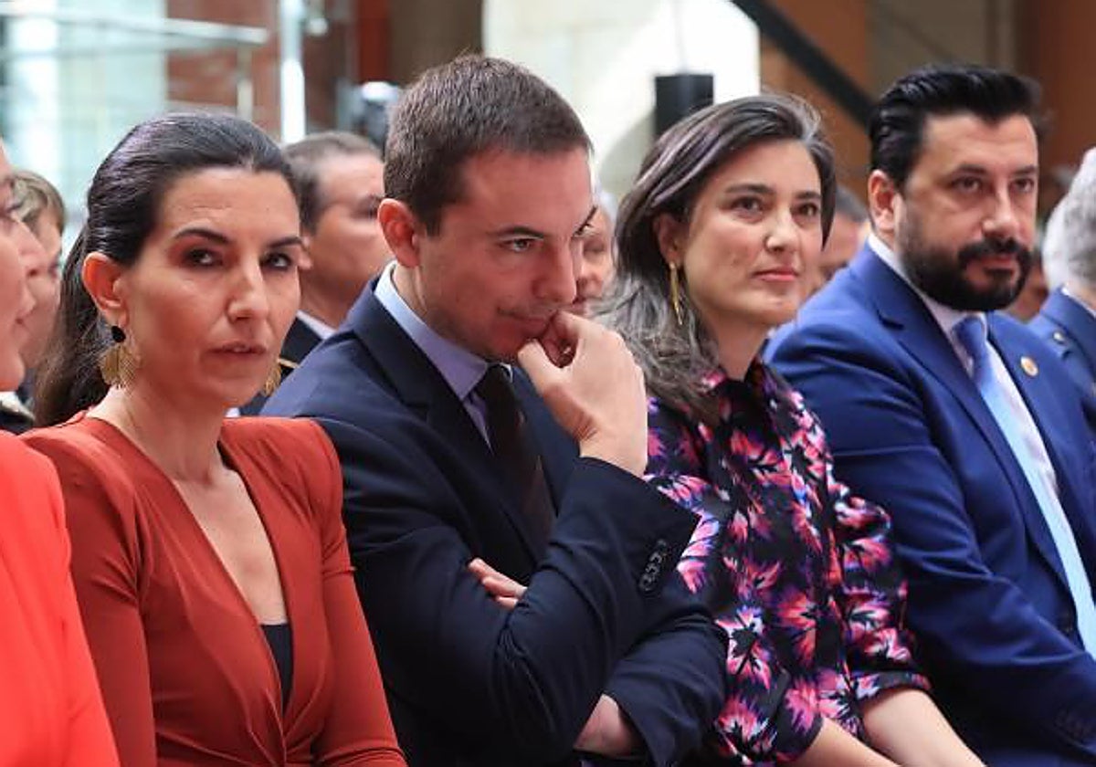 Los portavoces de la Asamblea de Madrid, en un acto institucional