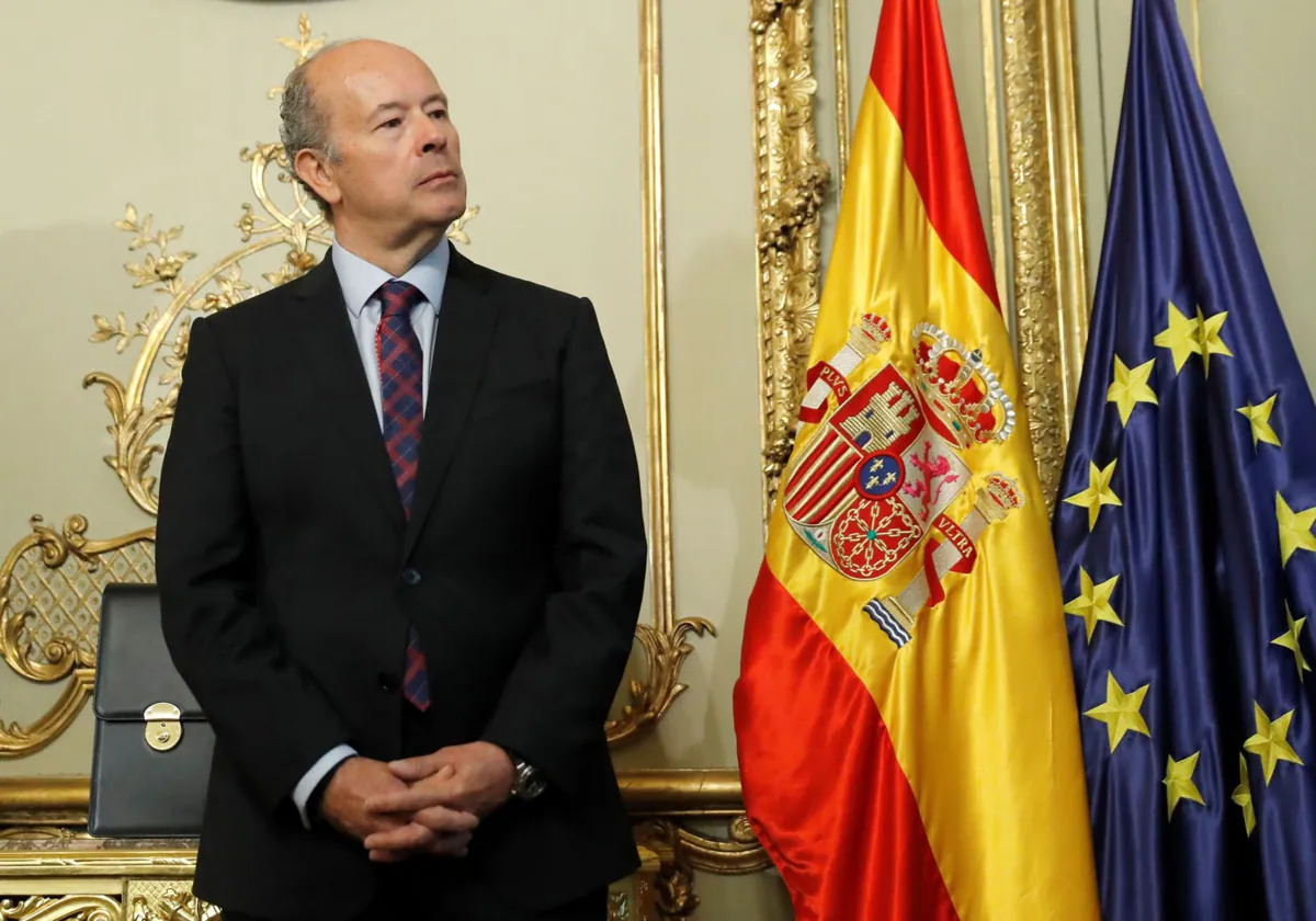 Juan Carlos Campo, durante su toma de posesión como ministro de Justicia, en 2020